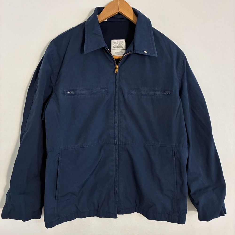 Vintage 1980s US Navy Utility Deck Jacket Men's Size 42R Blue Full Zip Military